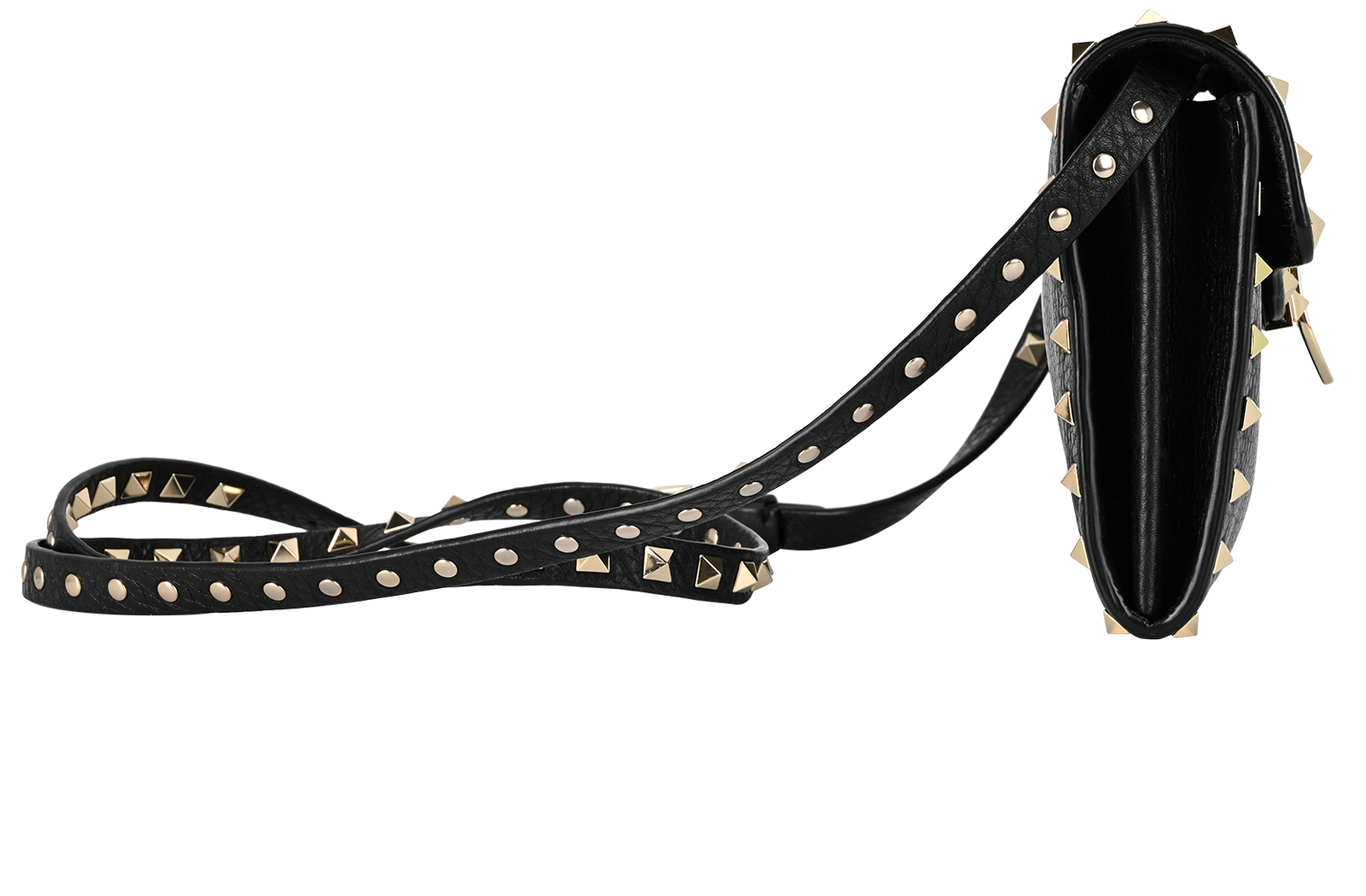 Rockstud Crossbody, &pound;595, Handbags, Black, Leather, Side view